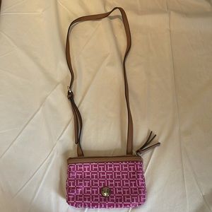 Tommy Hilfiger pink and leather crossbody bag